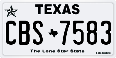 TX license plate CBS7583