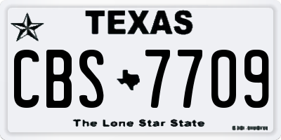 TX license plate CBS7709