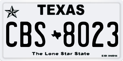 TX license plate CBS8023