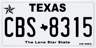 TX license plate CBS8315