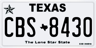 TX license plate CBS8430