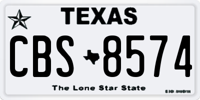 TX license plate CBS8574