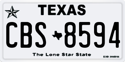 TX license plate CBS8594