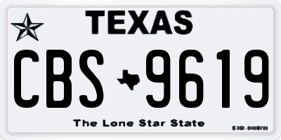 TX license plate CBS9619
