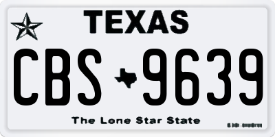 TX license plate CBS9639