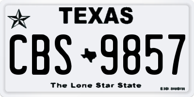 TX license plate CBS9857