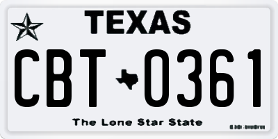 TX license plate CBT0361