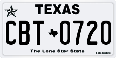TX license plate CBT0720