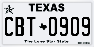 TX license plate CBT0909