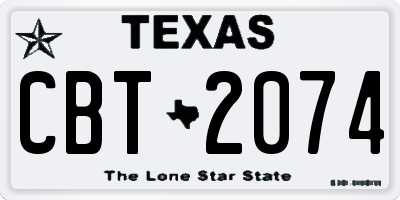 TX license plate CBT2074