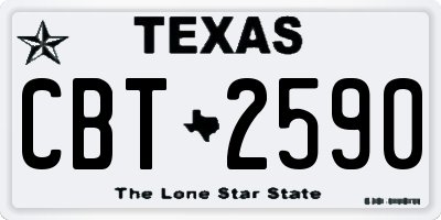 TX license plate CBT2590