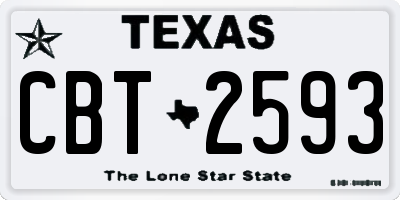 TX license plate CBT2593
