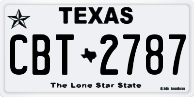 TX license plate CBT2787