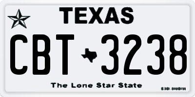 TX license plate CBT3238
