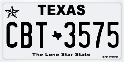 TX license plate CBT3575