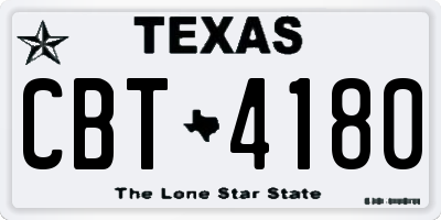 TX license plate CBT4180