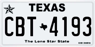 TX license plate CBT4193
