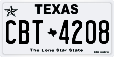 TX license plate CBT4208