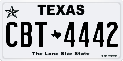 TX license plate CBT4442