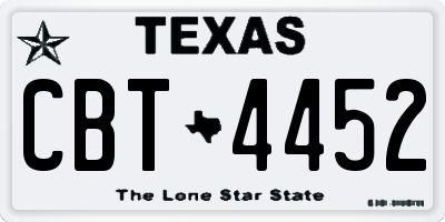 TX license plate CBT4452