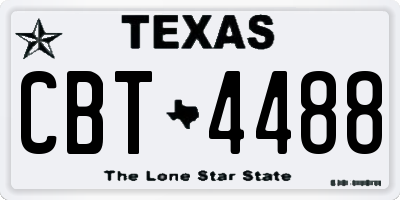 TX license plate CBT4488