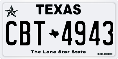 TX license plate CBT4943