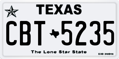 TX license plate CBT5235