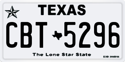 TX license plate CBT5296