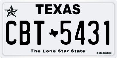 TX license plate CBT5431