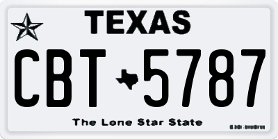 TX license plate CBT5787