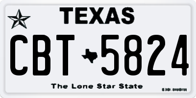 TX license plate CBT5824