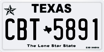 TX license plate CBT5891