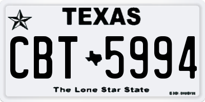 TX license plate CBT5994