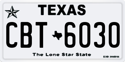 TX license plate CBT6030