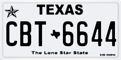 TX license plate CBT6644