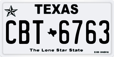 TX license plate CBT6763