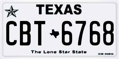 TX license plate CBT6768