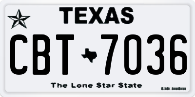 TX license plate CBT7036