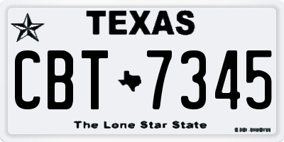 TX license plate CBT7345
