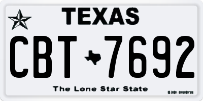 TX license plate CBT7692