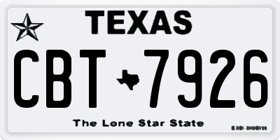 TX license plate CBT7926