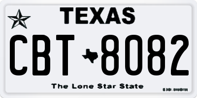 TX license plate CBT8082