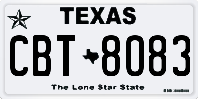 TX license plate CBT8083