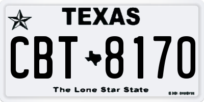 TX license plate CBT8170