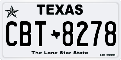 TX license plate CBT8278