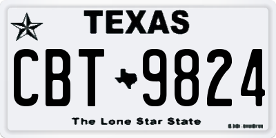 TX license plate CBT9824