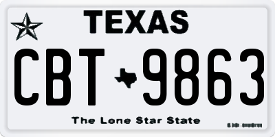 TX license plate CBT9863