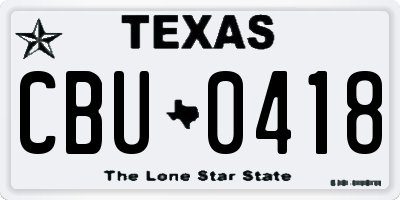 TX license plate CBU0418