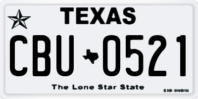 TX license plate CBU0521