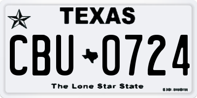 TX license plate CBU0724